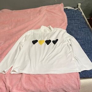 White and Black Heart Kids Shirt